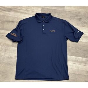 Nike Golf Dri Fit Polo Shirt W/ Michael J Fox Foundation Logo Men's Large Blue